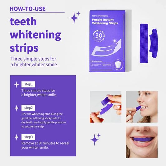 Purple Instant Teeth Whitening Strips – Fast Teeth Whitening Treatment