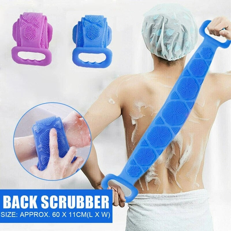 Silicone Back Scrubber Strap | Soft Exfoliating Body Wash Belt