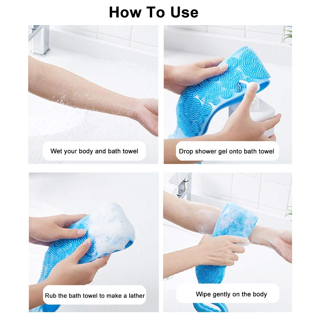 Silicone Back Scrubber Strap | Soft Exfoliating Body Wash Belt
