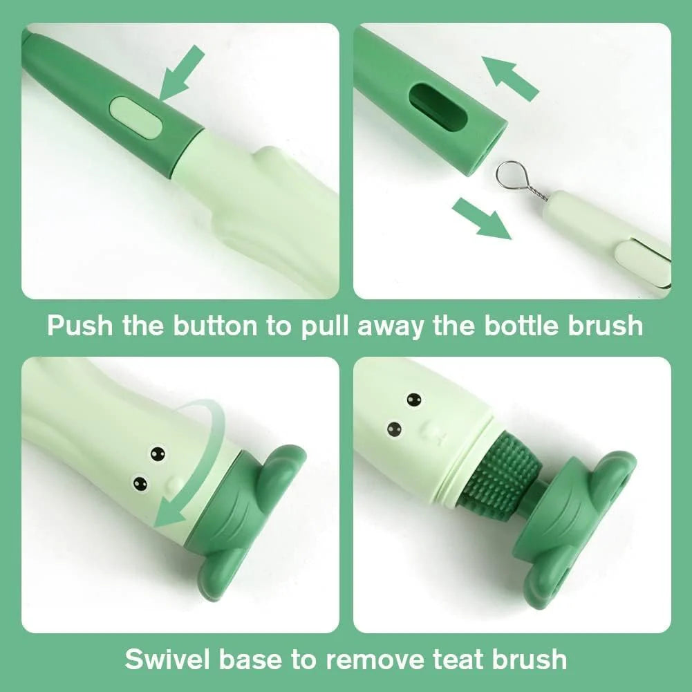 3-in-1 Silicone Baby Bottle Cleaning Brush Set