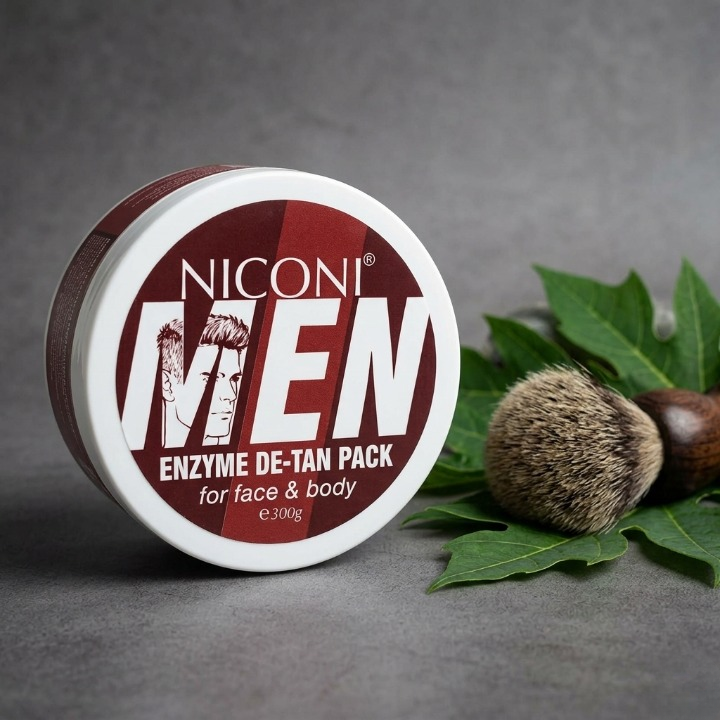 Niconi Men Enzyme De-Tan Pack for Face & Body | Deep Cleansing