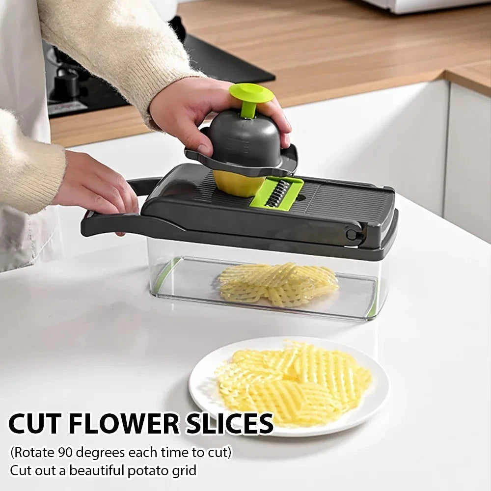 16-In-1 Multifunctional Vegetable Chopper & Slicer